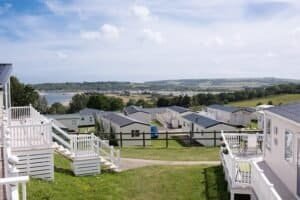 Coastal caravan park with scenic river view