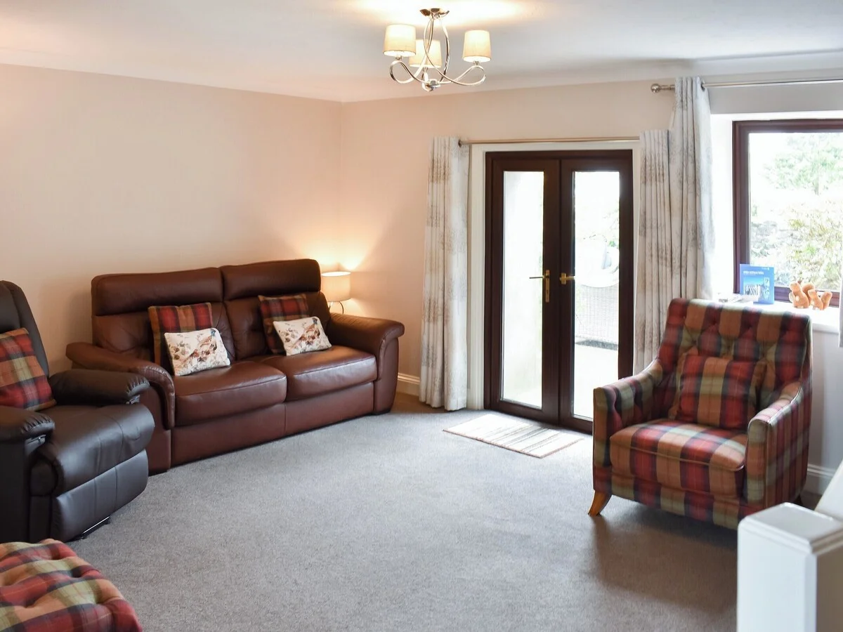 Open plan holiday let with wide clear pathways for wheelchair users